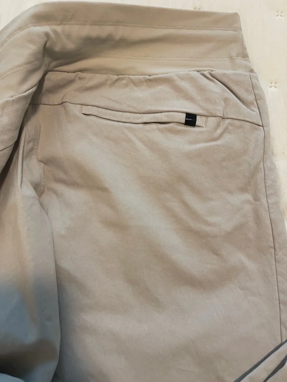 Alpine Swiss Light Beige Stone Colored Women's Jogger Pants with Zipper Pockets - Picture 4 of 5